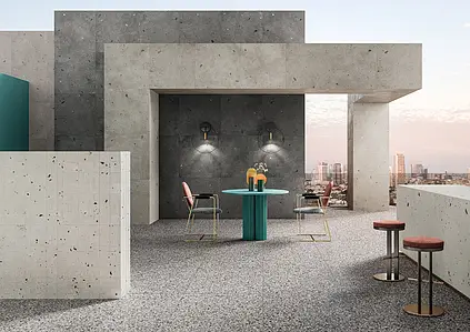 Taustalaatta, Teema betoni, Väri harmaa väri, Lasitettu porcellanato-laatta, 59.5x59.5 cm, Pinta liukkaudenesto