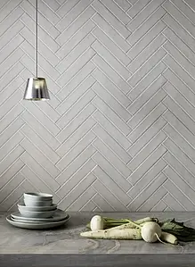Background tile, Effect brick,unicolor, Color grey, Ceramics, 5x25 cm, Finish matte