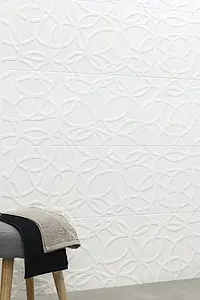 Background tile, Color white, Ceramics, 33.3x100 cm, Finish matte