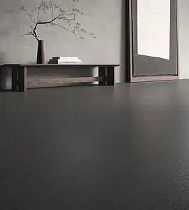 Background tile, Effect concrete, Color black, Glazed porcelain stoneware, 120x120 cm, Finish antislip