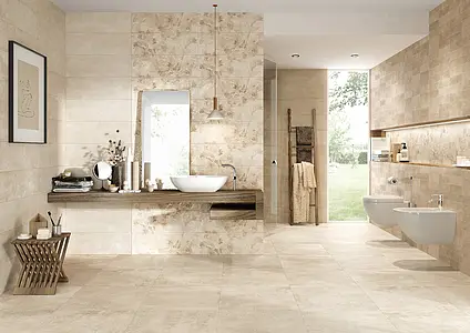 Background tile, Effect concrete, Color beige, Style patchwork, Ceramics, 25x75 cm, Finish matte