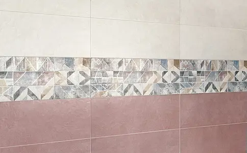 Background tile, Effect concrete, Color multicolor, Style patchwork, Ceramics, 25x75 cm, Finish matte