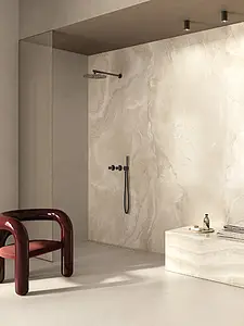 Background tile, Effect onyx, Color beige, Glazed porcelain stoneware, 120x280 cm, Finish Honed