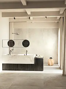 Background tile, Effect onyx, Color white, Glazed porcelain stoneware, 120x280 cm, Finish Honed