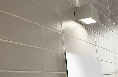 Background tile, Effect unicolor, Color grey, Ceramics, 10x60 cm, Finish matte