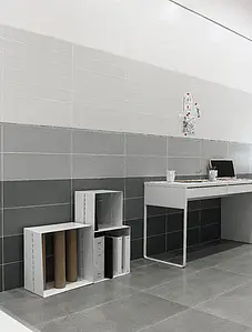 Background tile, Effect unicolor, Color white, Ceramics, 10x60 cm, Finish matte