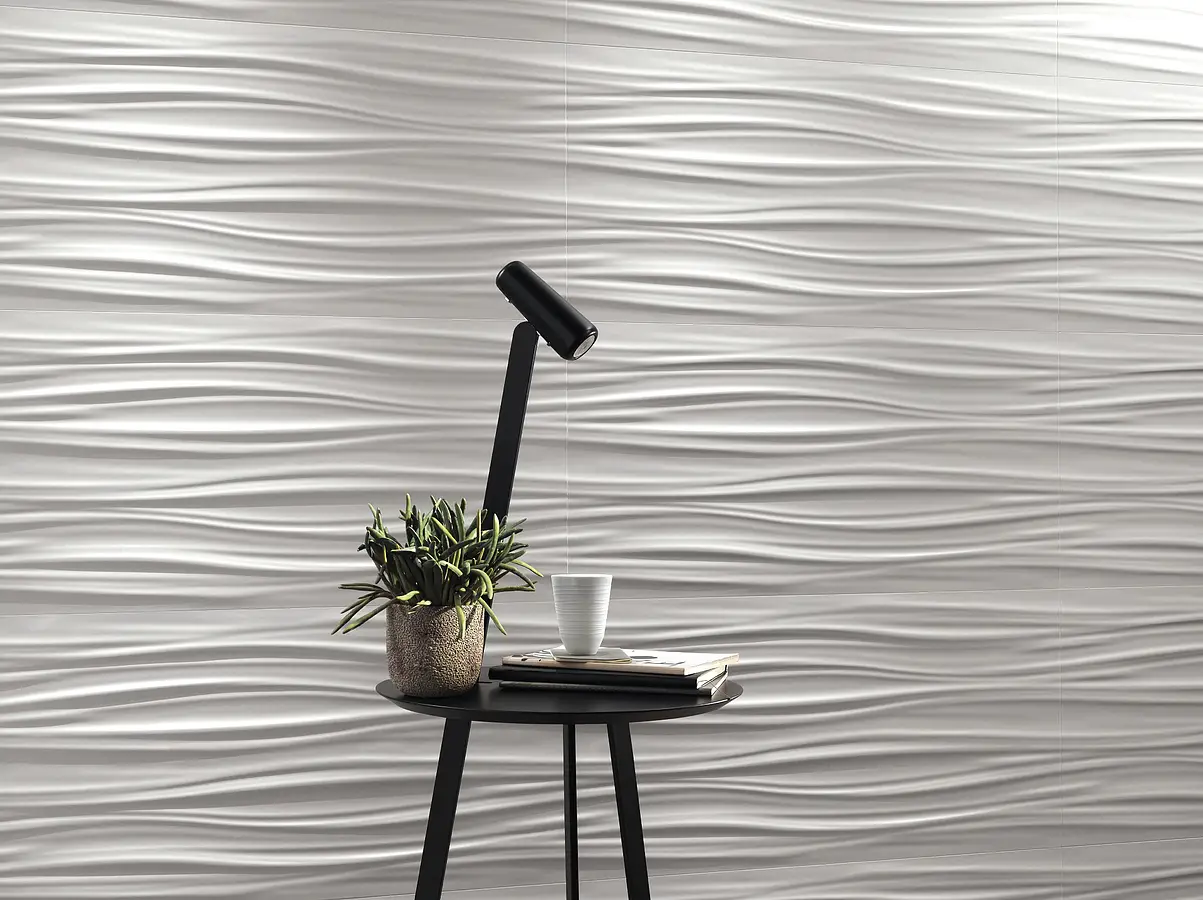 Background tile, Effect unicolor, Color white, Ceramics, 40x80 cm, Finish matte