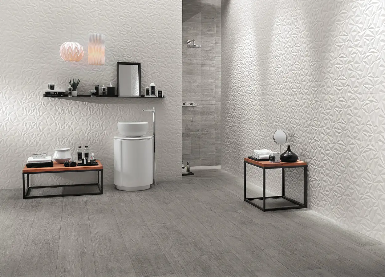 Background tile, Effect unicolor, Color white, Ceramics, 40x80 cm, Finish matte