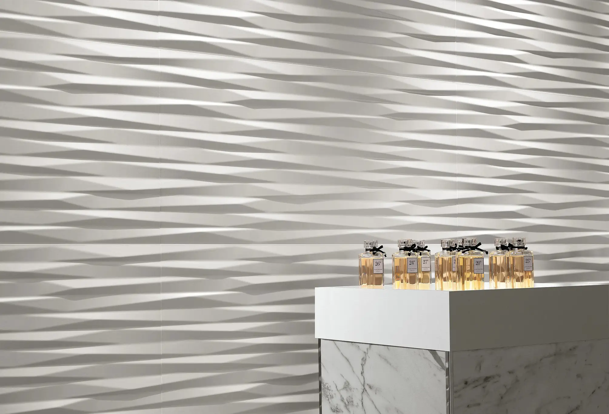 Background tile, Color white, Ceramics, 40x80 cm, Finish matte