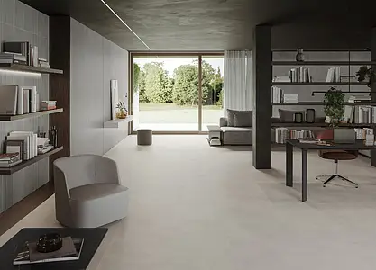 Grundflise, Effekt beton, Farve grå, Uglaseret porcelænsstentøj, 120x278 cm, Overflade mat