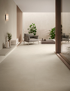 Background tile, Effect concrete, Color beige, Unglazed porcelain stoneware, 120x120 cm, Finish antislip