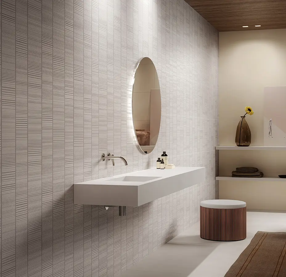 Background tile, Color beige, Style designer, Ceramics, 50x120 cm, Finish matte