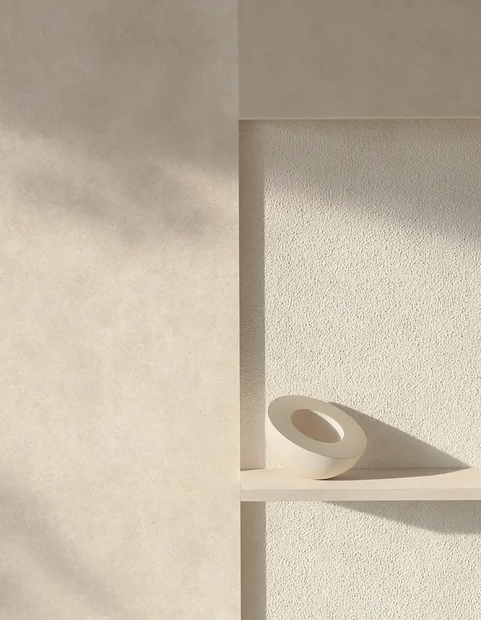 Background tile, Effect concrete, Color beige, Unglazed porcelain stoneware, 120x278 cm, Finish matte