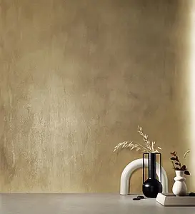 Background tile, Effect metal, Color yellow, Glazed porcelain stoneware, 120x278 cm, Finish matte