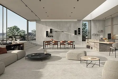 Background tile, Effect concrete,other stones, Color grey, Glazed porcelain stoneware, 120x120 cm, Finish antislip