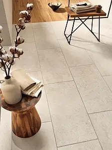 Background tile, Effect limestone, Color beige, Unglazed porcelain stoneware, 37.5x75 cm, Finish antislip