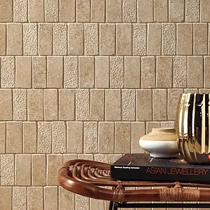 Mosaic tile, Effect stone, Color beige, Unglazed porcelain stoneware, 29x32.3 cm, Finish antislip