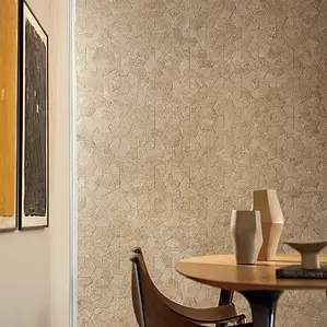 Mozaïek, Effect kalksteen, Kleur beige, Ongeglazuurd porseleinen steengoed, 24x41.6 cm, Oppervlak mat
