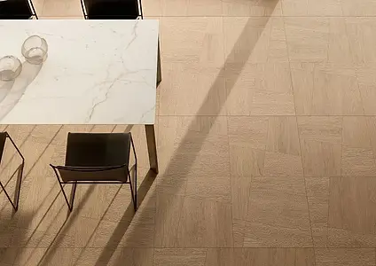 Background tile, Effect wood, Color beige, Unglazed porcelain stoneware, 120x120 cm, Finish antislip