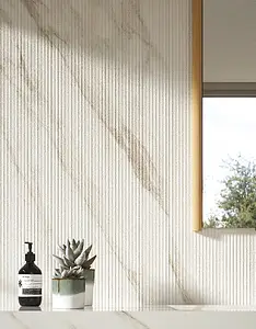 Grundflise, Effekt calacatta, Farve hvid, Keramik, 50x120 cm, Overflade mat