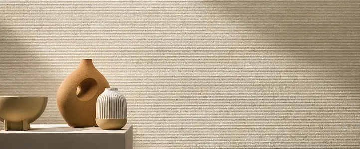 Grundflise, Effekt travertin, Farve beige, Keramik, 50x120 cm, Overflade mat