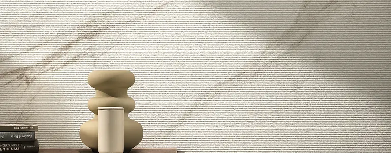 Grundflise, Effekt calacatta, Farve hvid, Keramik, 50x120 cm, Overflade mat