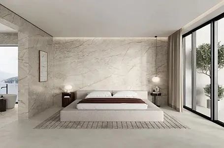 Background tile, Effect other marbles, Color beige, Unglazed porcelain stoneware, 120x278 cm, Finish Honed