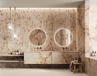 Background tile, Effect other marbles, Color beige, Unglazed porcelain stoneware, 120x278 cm, Finish semi-polished