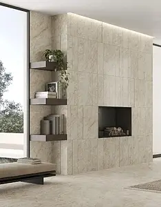 Background tile, Effect other marbles, Color beige, Unglazed porcelain stoneware, 120x278 cm, Finish Honed