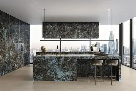 Background tile, Effect other marbles, Color navy blue,brown, Unglazed porcelain stoneware, 160x320 cm, Finish polished