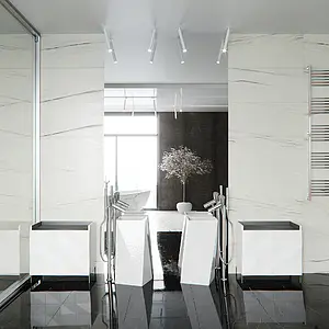 Background tile, Effect stone,other marbles, Color white, Ceramics, 50x110 cm, Finish glossy