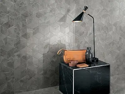 Mosaik, Optik stein, Farbe graue, Unglasiertes Feinsteinzeug, 30x35 cm, Oberfläche anpoliert