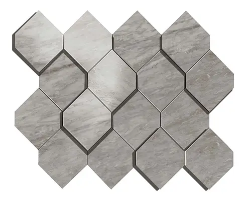 Ceramiche Atlas Concorde, Marvel Stone, AS39_MarvelBardiglioGreyMosaicoEsagono3D