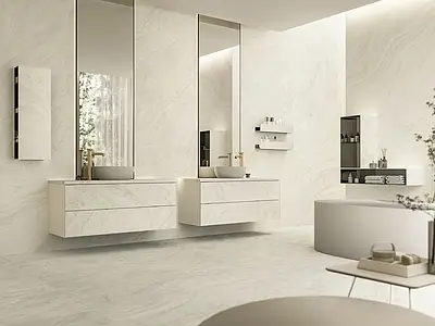 Background tile, Effect travertine, Color beige, Glazed porcelain stoneware, 120x278 cm, Finish matte