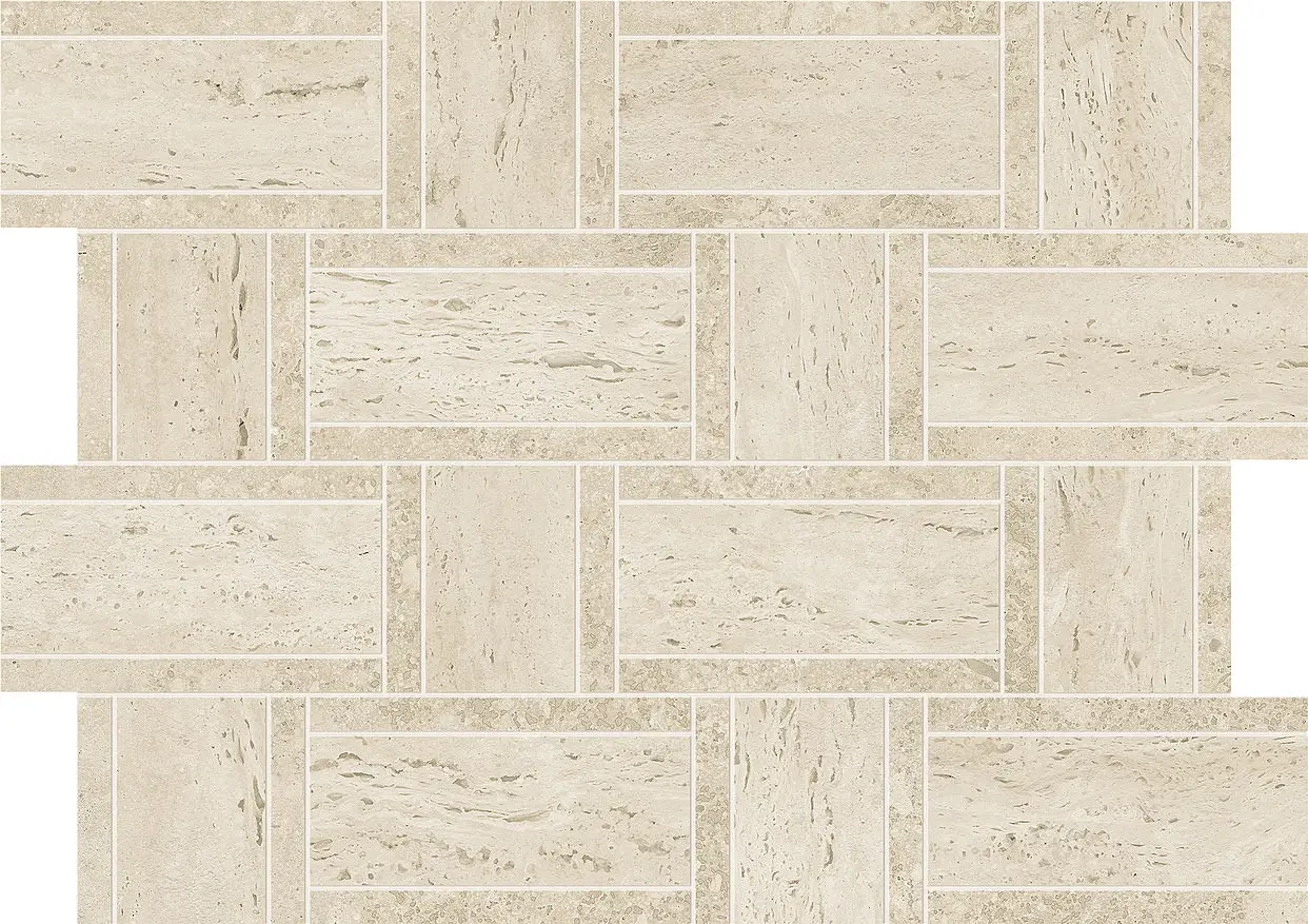 AF9O_MarvelPearlMosaicoBasketweave Atlas Concorde Marvel Travertine