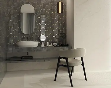 Background tile, Effect stone, Color white, Unglazed porcelain stoneware, 60x120 cm, Finish antislip