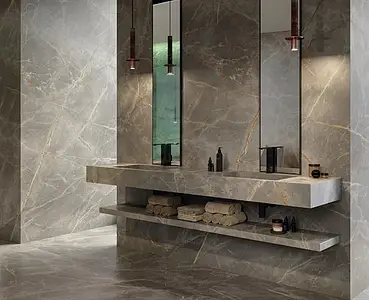 Background tile, Effect stone,other marbles, Color grey,brown, Unglazed porcelain stoneware, 120x120 cm, Finish Honed