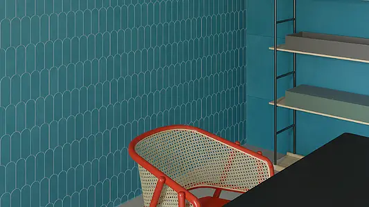 Mosaic tile, Effect resin, Color navy blue, Style designer, Ceramics, 29.6x29.7 cm, Finish matte