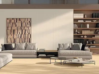 Background tile, Effect fabric, Color white, Glazed porcelain stoneware, 120x278 cm, Finish matte