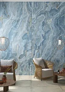 Effect stone, Color sky blue, Background tile, Unglazed porcelain stoneware, 160x320 cm, Finish polished
