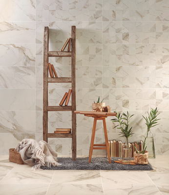 Background tile, Effect calacatta, Color beige, Ceramics, 30x90 cm, Finish matte