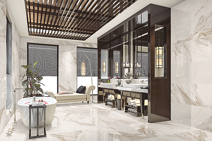 Background tile, Effect stone, Color beige, Ceramics, 40x120 cm, Finish glossy