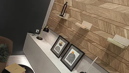 Piastrella di fondo, Effetto legno, Colore marrone, Ceramica, 40x120 cm, Superficie opaca