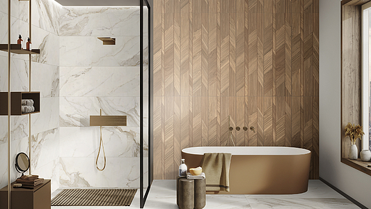 Background tile, Effect wood, Color brown, Ceramics, 40x120 cm, Finish matte