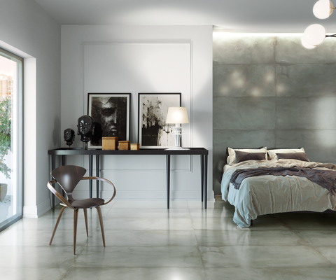 Background tile, Effect metal, Color grey, Style loft, Glazed porcelain stoneware, 60x120 cm, Finish semi-polished