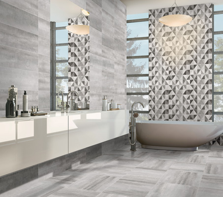 Background tile, Effect metal, Color grey, Glazed porcelain stoneware, 60x60 cm, Finish semi-polished