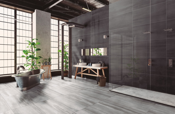 Background tile, Effect metal, Color grey, Glazed porcelain stoneware, 60x120 cm, Finish semi-polished