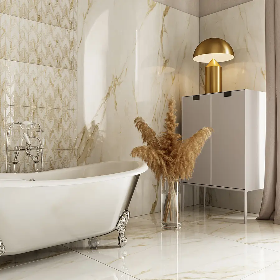 Background tile, Effect other marbles, Color white, Glazed porcelain stoneware, 120x120 cm, Finish polished