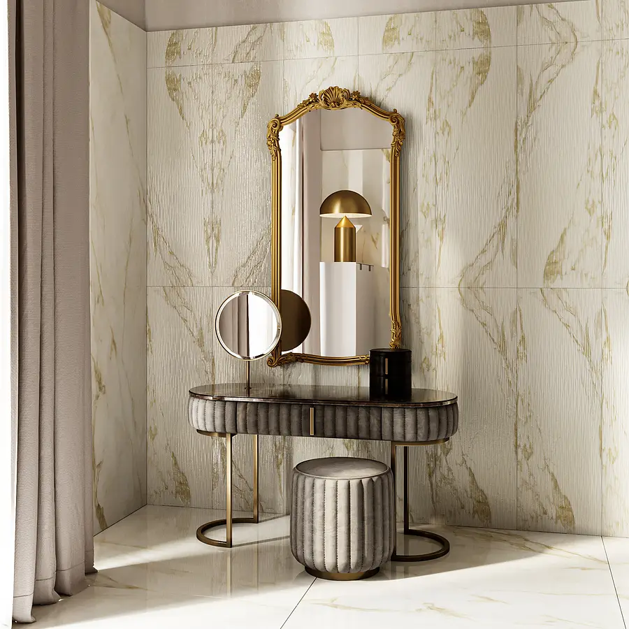 Background tile, Effect stone,other marbles, Color white, Ceramics, 40x120 cm, Finish glossy