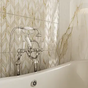 Background tile, Effect stone,other marbles, Color white, Ceramics, 40x120 cm, Finish glossy